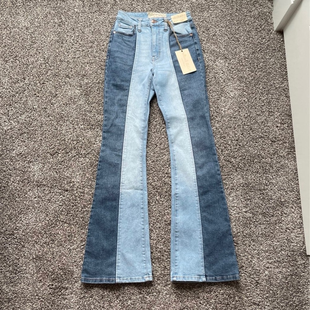 ALTARD STATE TWO TONE HIGH RISE BOOTCUT JEANS